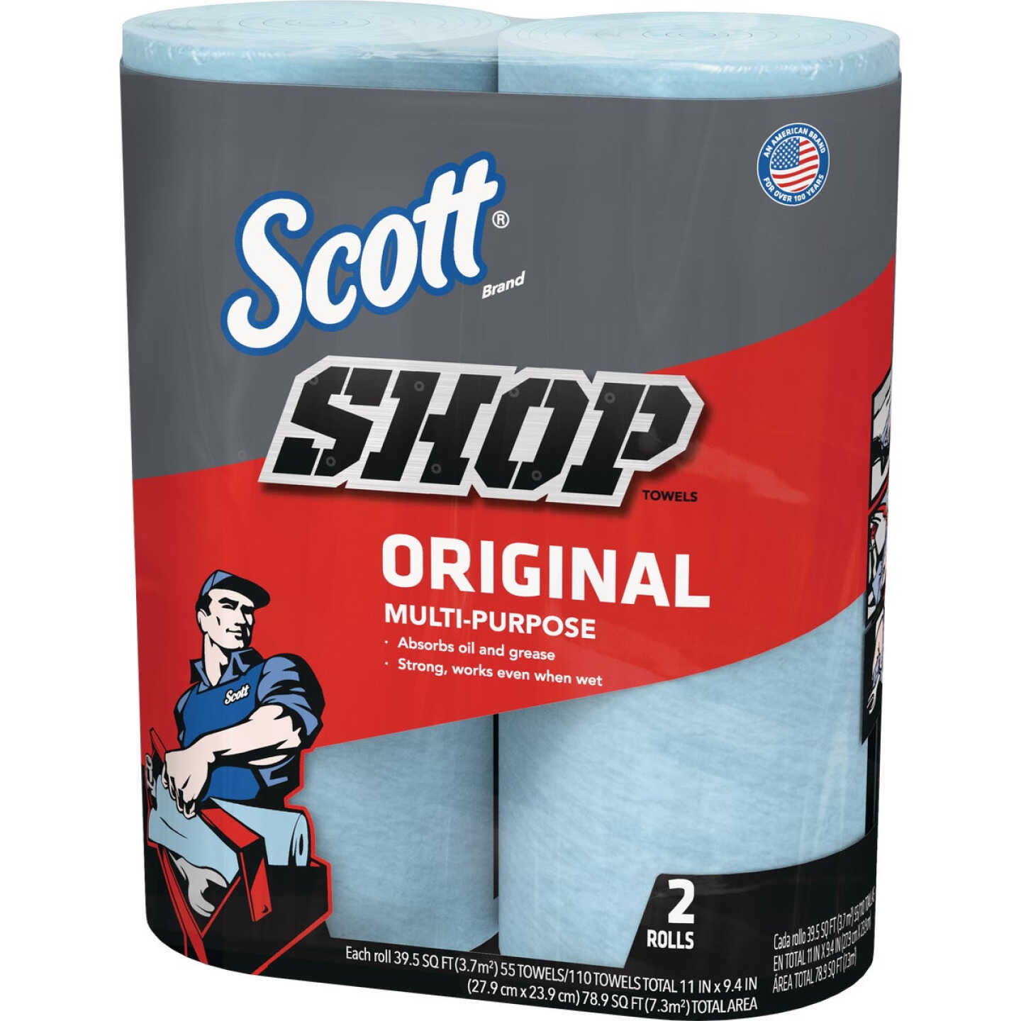 AIH Alaska Industrial Hardware SCOTT BLUE SHOP TOWELS 2/PK 55